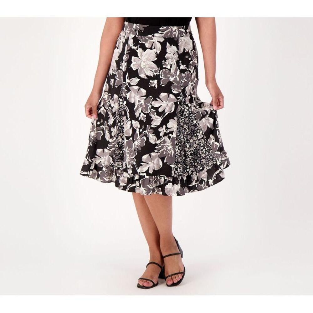 SUNNYLiFE Women's Skirt Sz 10 Woven Twin Print Midi Multi-colored